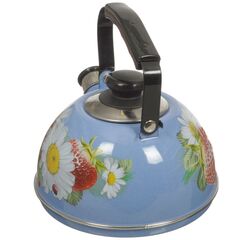 Чайник сталь, эмал, 2.5 л, свист, подв ручк, Рубин, С2533, син туман, TМ04/25/08/05 /13/14