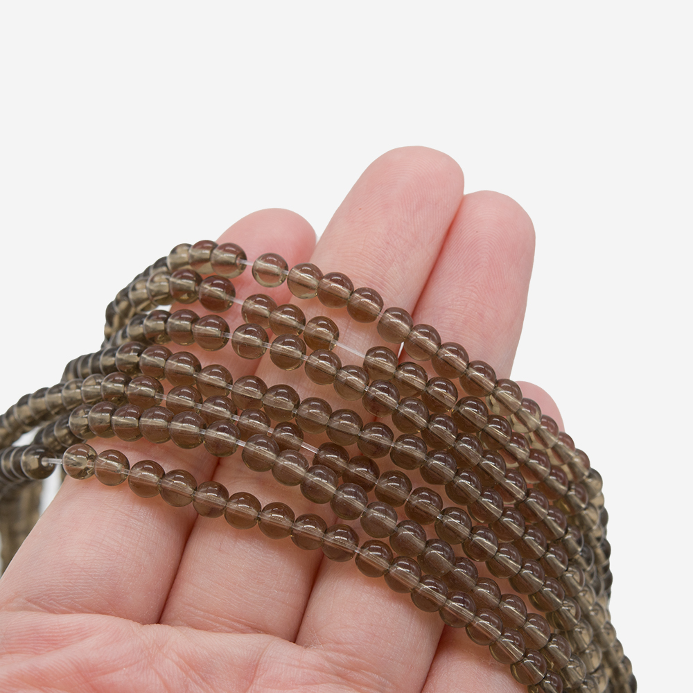 Раухтопаз (дымчатый кварц) имитация, шар, 4,4мм