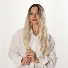 Парик искусственный цвет русый/блонд