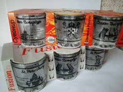 Набор стопок из 6 шт. Черно-белая печать и с бронзой. Глория