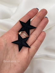 Нашивка звезда черная 3,5 см