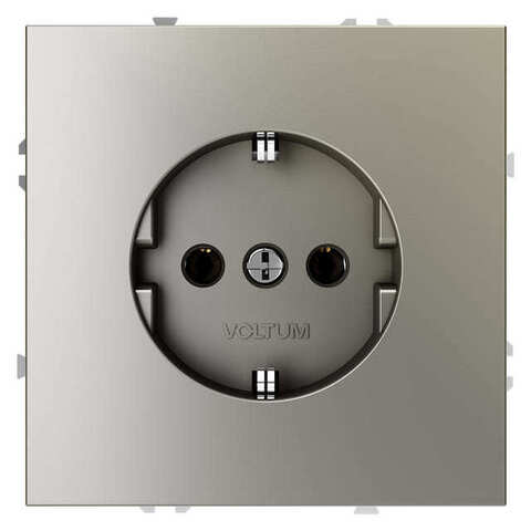 Розетка электрическая 2К+З 16А с заземлением. Цвет Шёлк. MAYTONI. VOLTUM S70. VLS040104