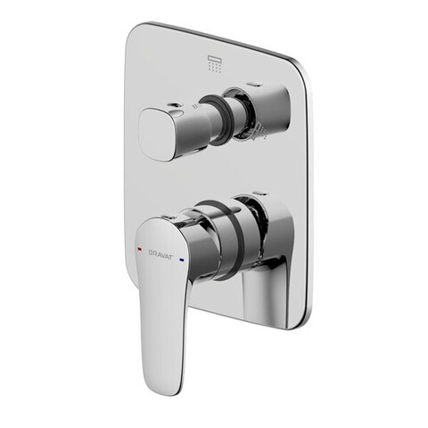 СМЕСИТЕЛЬ BRAVAT SOURCE PB8173218CP-3-ENG ДЛЯ ВАННЫ С ДУШЕМ (ВНЕШНЯЯ ЧАСТЬ), ХРОМ