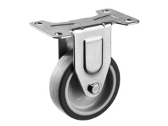 ЗУБР d 75 мм, г/п 60 кг, резина/полипропилен, термопластичное неповоротное колесо, Профессионал (30946-75-F)