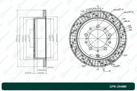 Диск тормозной перфорированный вентилируемый G-brake GFR-21148R правый