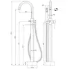 Abber Wasser Kreis AF8116B Смеситель напольный, цвет: чёрный