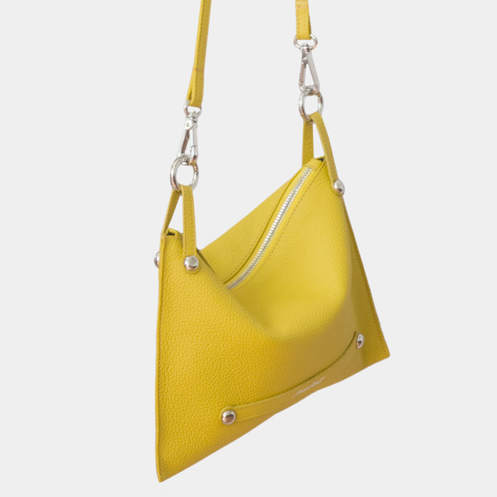 Женская сумка Julie Easy из натуральной кожи теленка, желтого цвета