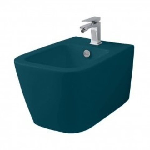 ArtCeram A16 ASB001 42 00 Биде, Artceram, A16, тип установки-подвесной, ширина, мм-360, глубина, мм-525, высота, мм-290, форма чаши-прямоугольная, отверстия для смесителя-1, крепления в комплекте, цвет-green petrolio