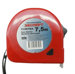 Рулетка "ЭКСПЕРТ" 7275, двойная фиксация, корпус из ABS пластика, 7,5м(12шт/120шт)