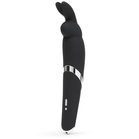 Черный вибратор Rabbit Rechargeable Wand Vibrator - 26,7 см. - Happy Rabbit 74313