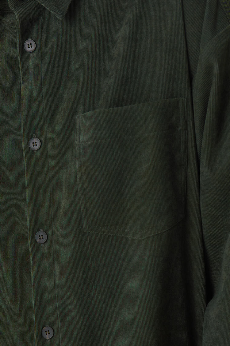 Рубашка мужская, вельвет серо-зеленый