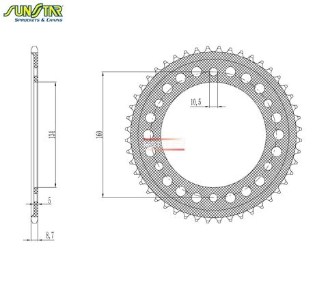Звезда задняя ведомая Sunstar Rear Sproket 5-5635-44