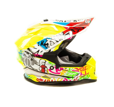 Шлем детский (кроссовый)  GTX 632S  желтый/белый  YL