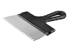 ЗУБР 200 мм, зуб 6 х 6 мм, зубчатый пластиковая ручка, нержавеющий, фасадный шпатель (10078-20-06)