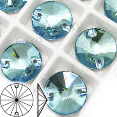 Купить стразы пришивные Rivoli Dark Aquamarine, Дарк Аквамарин зелено-синие на StrazOK.ru