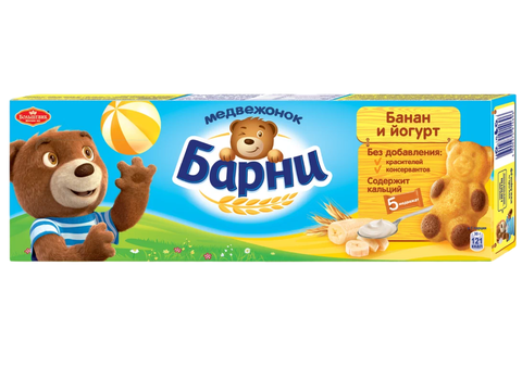 Пирожное Медвежонок Барни 150г банан йогурт, шт