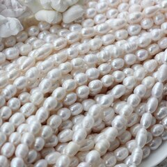 Жемчуг натуральный речной, рис, 8,1-16,6 мм, 1 нить, Ж030