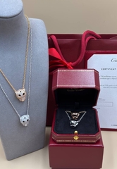 Колье цепочка с подвеской голова ПАНТЕРЫ коллекция PANTHERE в обсыпке