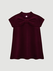 Велюровое платье Mjölk Red, с бантом
