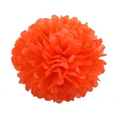 Бумажный помпон, 30 см оранжевый