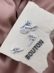 Бегунок белый (собачка) тип 2 для потайной молнии