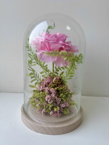 Роза в колбе «Розовая нежность»