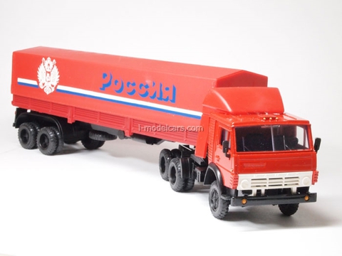 KAMAZ-5410 with semitrailer ODAZ with awning Russia red Elecon 1:43