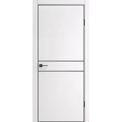 Межкомнатная дверь экошпон ДП 52 white perl AL black