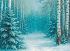 Зимний лес боке №1 - фон неопреновый