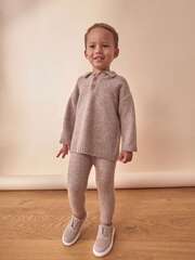 Брюки трикотажные и поло с длинным рукавом трикотажное в комплекте для мальчика Next K82-473, Бежевый