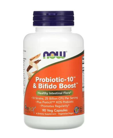 NOW Foods Probiotic-10 и Bifido Boost, 90 растительных капсул
