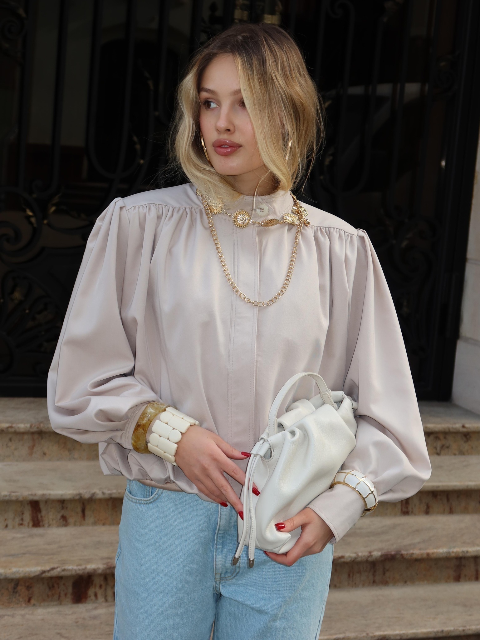 Жакет с рукавами-буфами