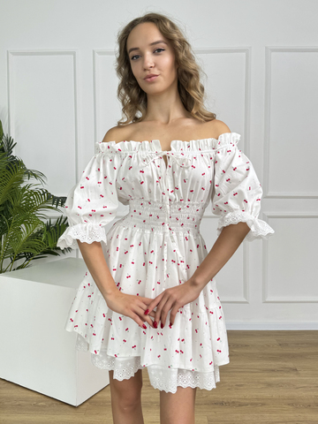 Сарафан платье летнее для девочки "Вишенки"