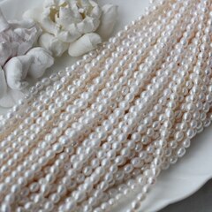 Жемчуг натуральный речной, рис, 5,2-7,8 мм, 1 нить, Ж023