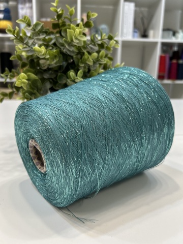 Вискоза с люрексом в цвет тиффани