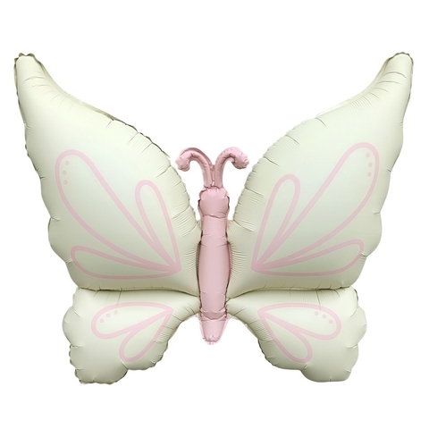 Бабочка сатин кремовая, 94 см