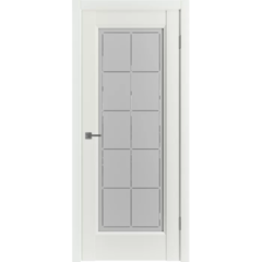 Межкомнатная дверь VFD (ВФД) Emalex 1 ДО со стеклом Emalex Mindwhite (белая с кремовым оттенком матовая, без текстуры)