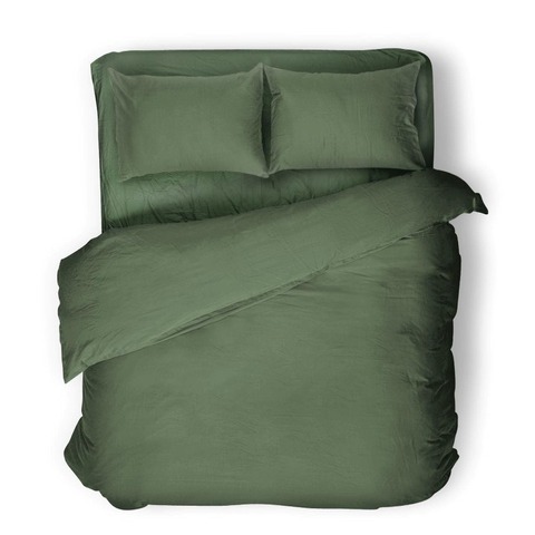 Комплект постельного белья 2 спальный Евро-стандарт SILK MOSS, хлопок-лён