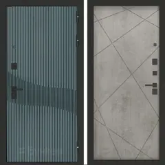 Входная металлическая дверь Бункер BN-13 Веллюто верде / Лучи Бетон светлый