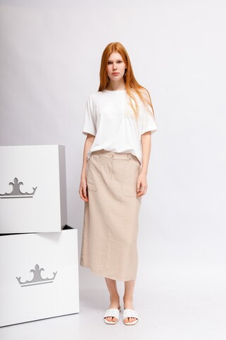 Oui Футболка из хлопка и модала с кружевным карманом