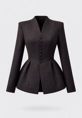 Жакет с воротником - полустойкой удлиненный