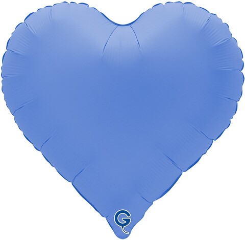 Г 18''/46 см, Сердце, Матовый, Голубой Лотос, 1 шт.