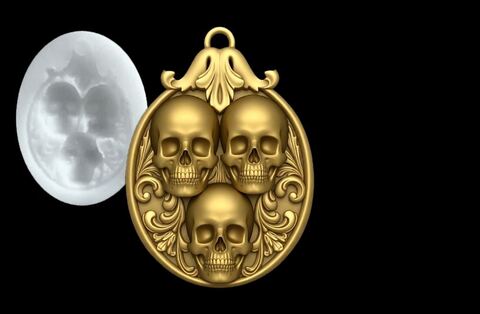 Силиконовый молд Подвеска с черепами