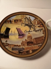 Чайная пара с видами Петербурга