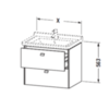 Duravit Brioso Тумба под раковину 1220x469х563 мм, с 2 выдвижными ящиками, цвет графит матовый 49 (для 033213) BR414404949