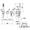 Gessi INGRANAGGIO Смеситель встраиваемый, однорычажный, с переключателем на 2 положения, держатель с подводом воды, ручн душ, шланг 1500 мм, цвет хром 63545#031