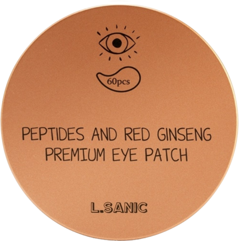 Lsanic Peptides Аnd Red Ginseng Premium Eye Patch Гидрогелевые патчи для области вокруг глаз с пептидами и экстрактом красного женьшеня, 60шт