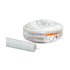 Труба гофрированная ПВХ легкая Tdm Electric, с зондом, d 25 мм, 75 м, серая