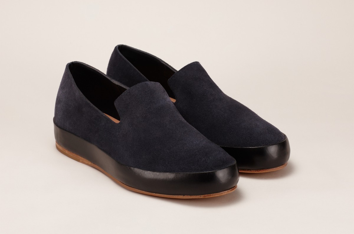 Feit Hand Sewn Slipper Men Suede Marine