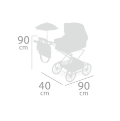 DeCuevas Коляска с сумкой и зонтиком для кукол REBORN серии ТОП-коллекшн, 90 см  (складная, с регулируемой ручкой)(82038)